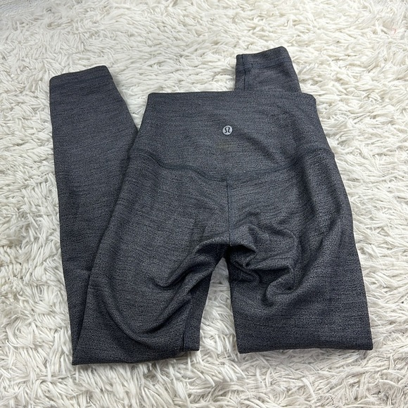 Lululemon Align Pant II 25" Mini Heathered Herringbone Heathered Black White / B - Picture 3 of 5